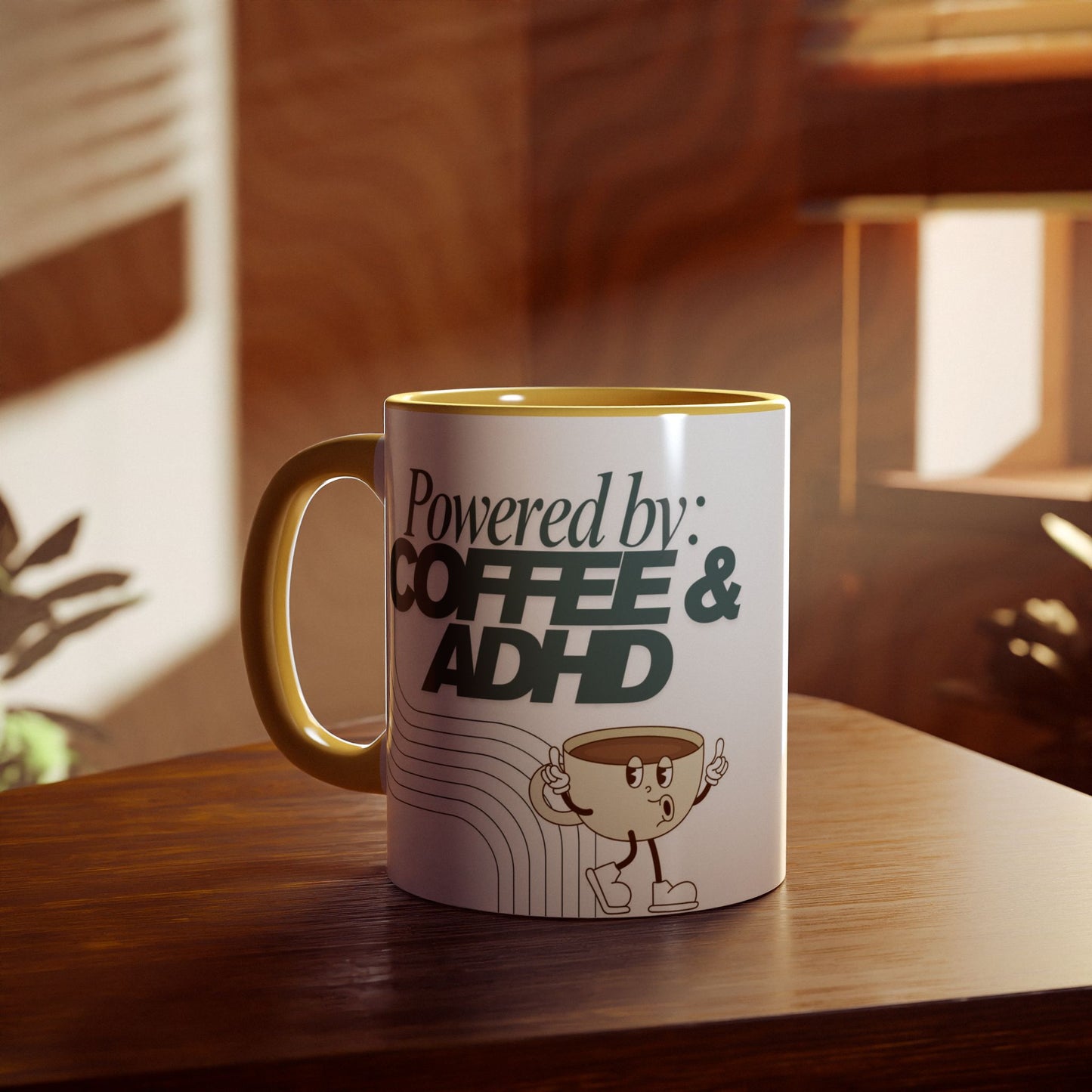 'Powered by Coffee & ADHD' Ceramic Mug