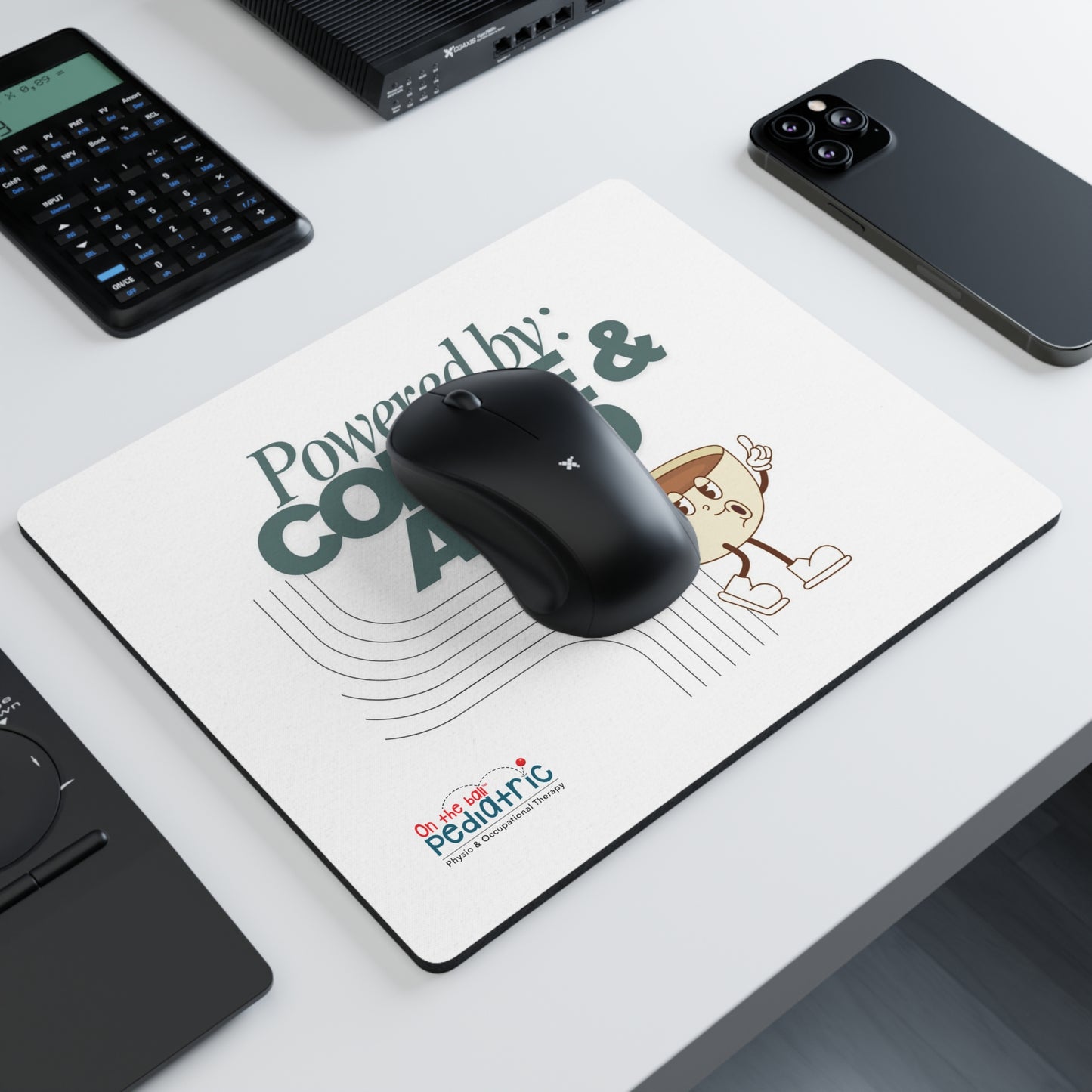 'Powered by Coffee & ADHD' Mouse Pad