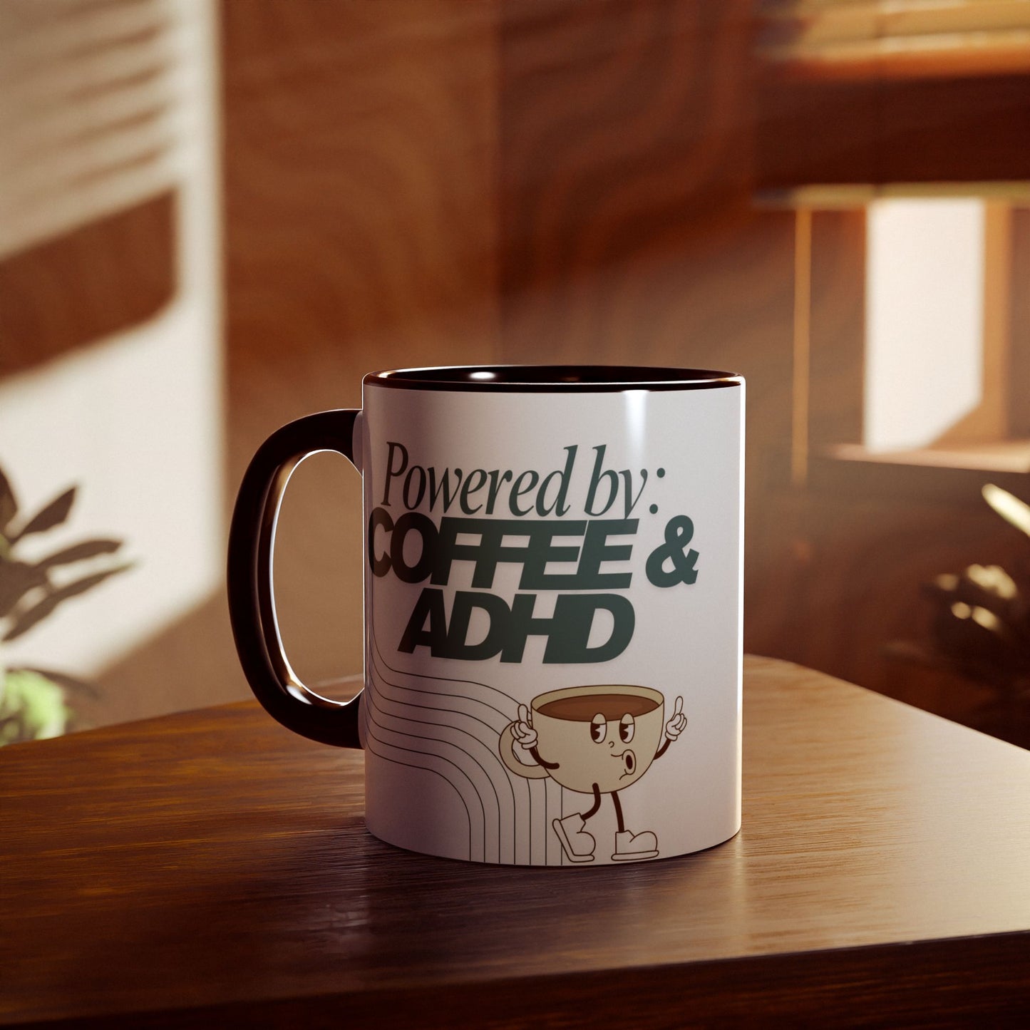 'Powered by Coffee & ADHD' Ceramic Mug