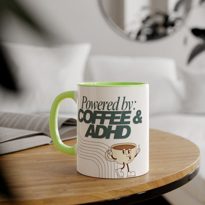 'Powered by Coffee & ADHD' Ceramic Mug