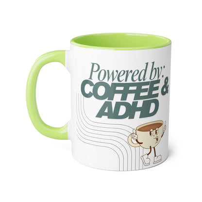'Powered by Coffee & ADHD' Ceramic Mug