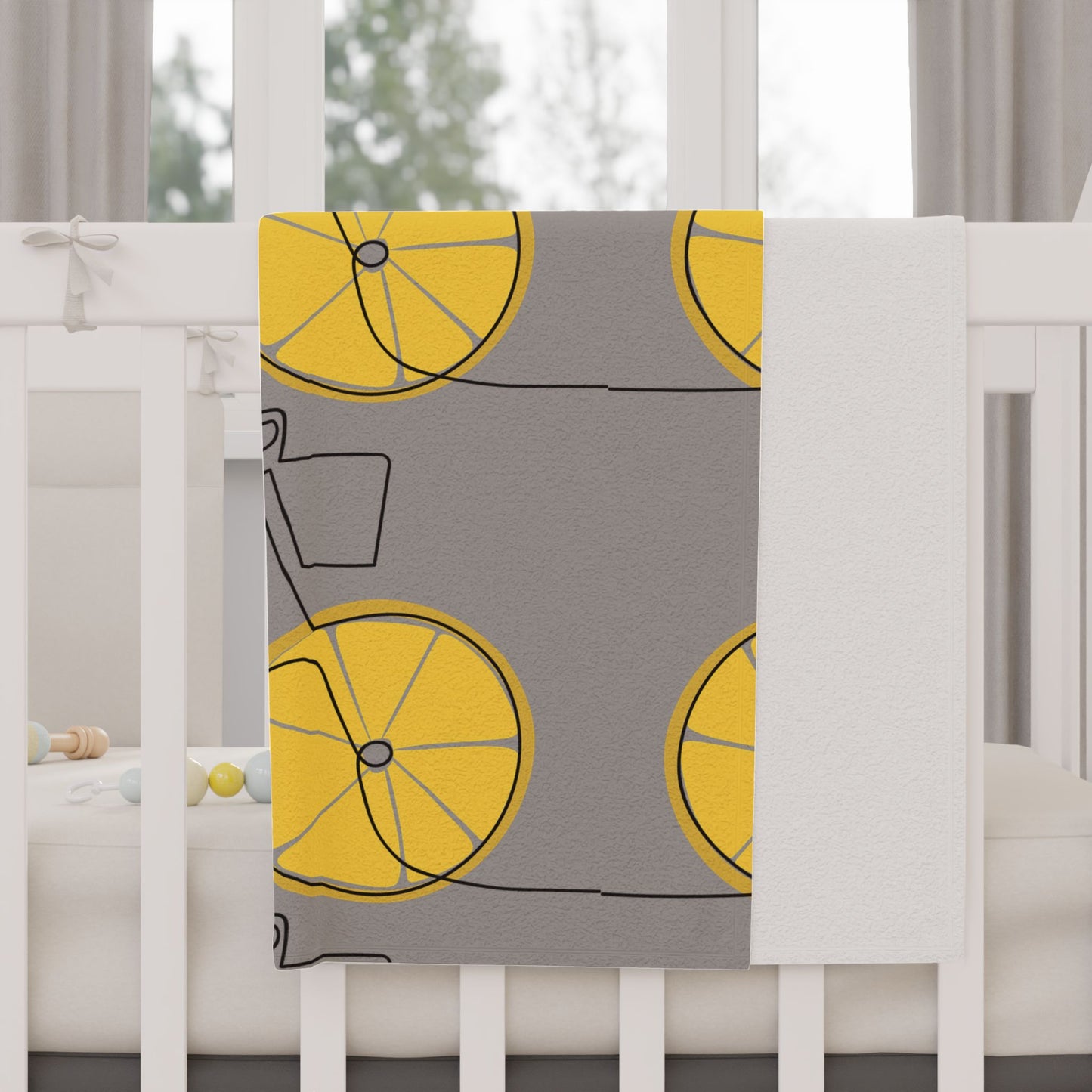 Lemon Bicycle Baby Throw Blanket