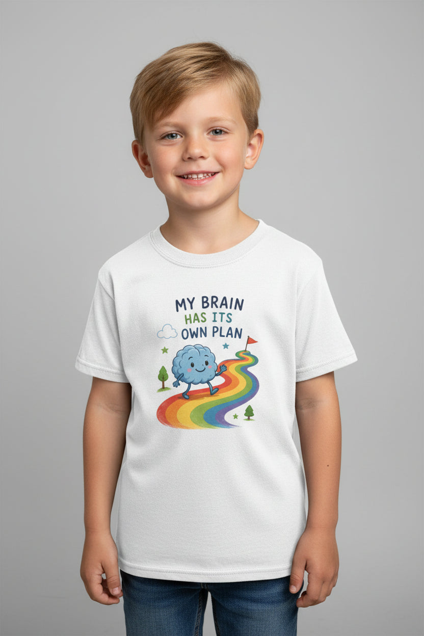 Kids T‑Shirt - My Brain Has Its Own Plan
