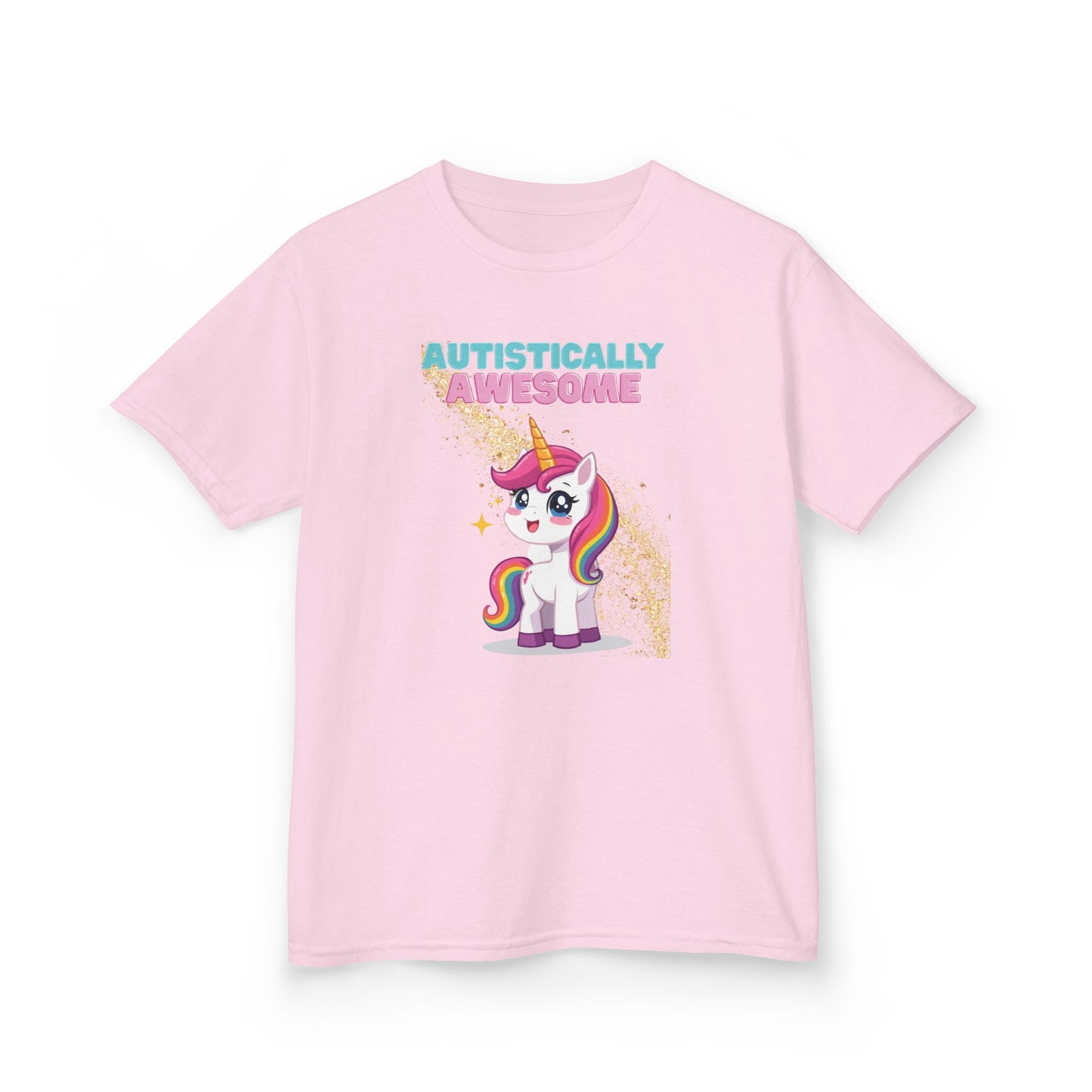 Kids T-Shirt Autistically Awesome with Rainbow Unicorn