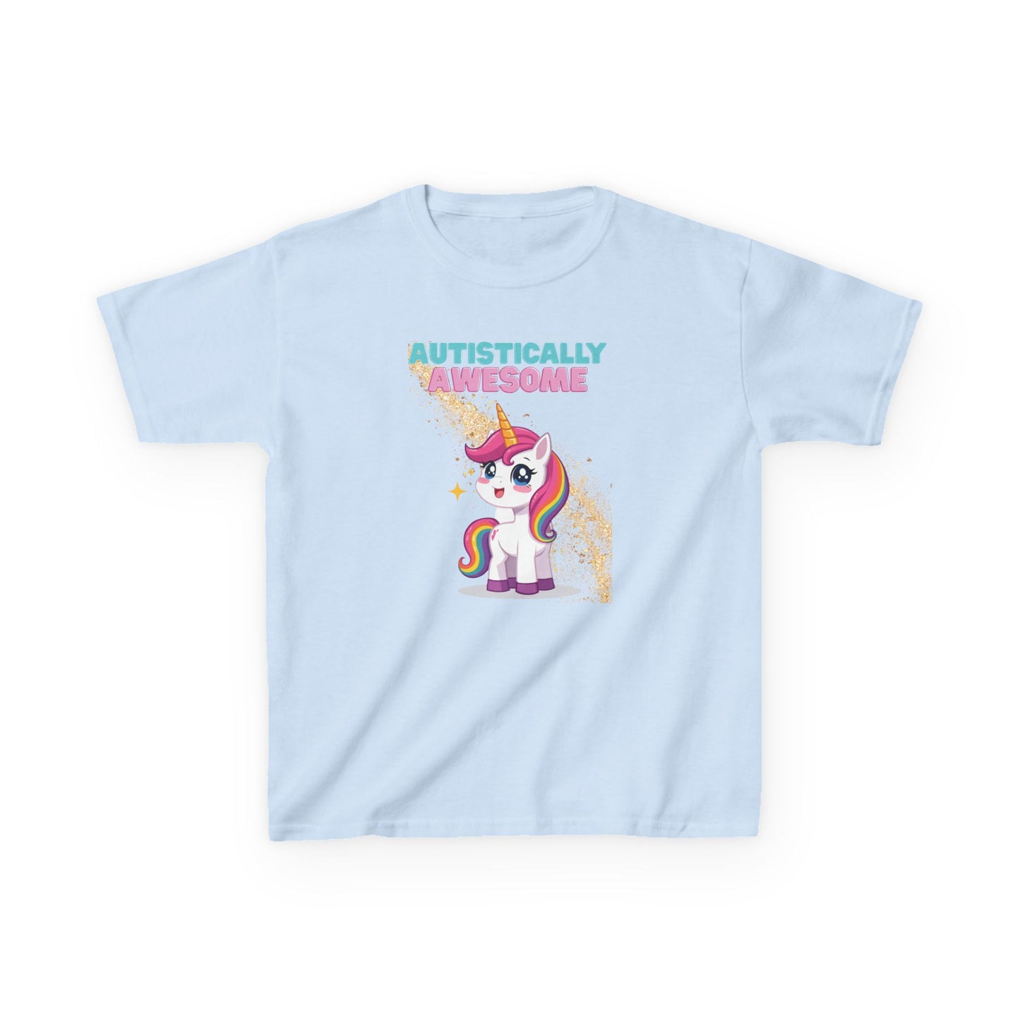 Kids T-Shirt Autistically Awesome with Rainbow Unicorn