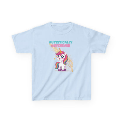 Kids T-Shirt Autistically Awesome with Rainbow Unicorn