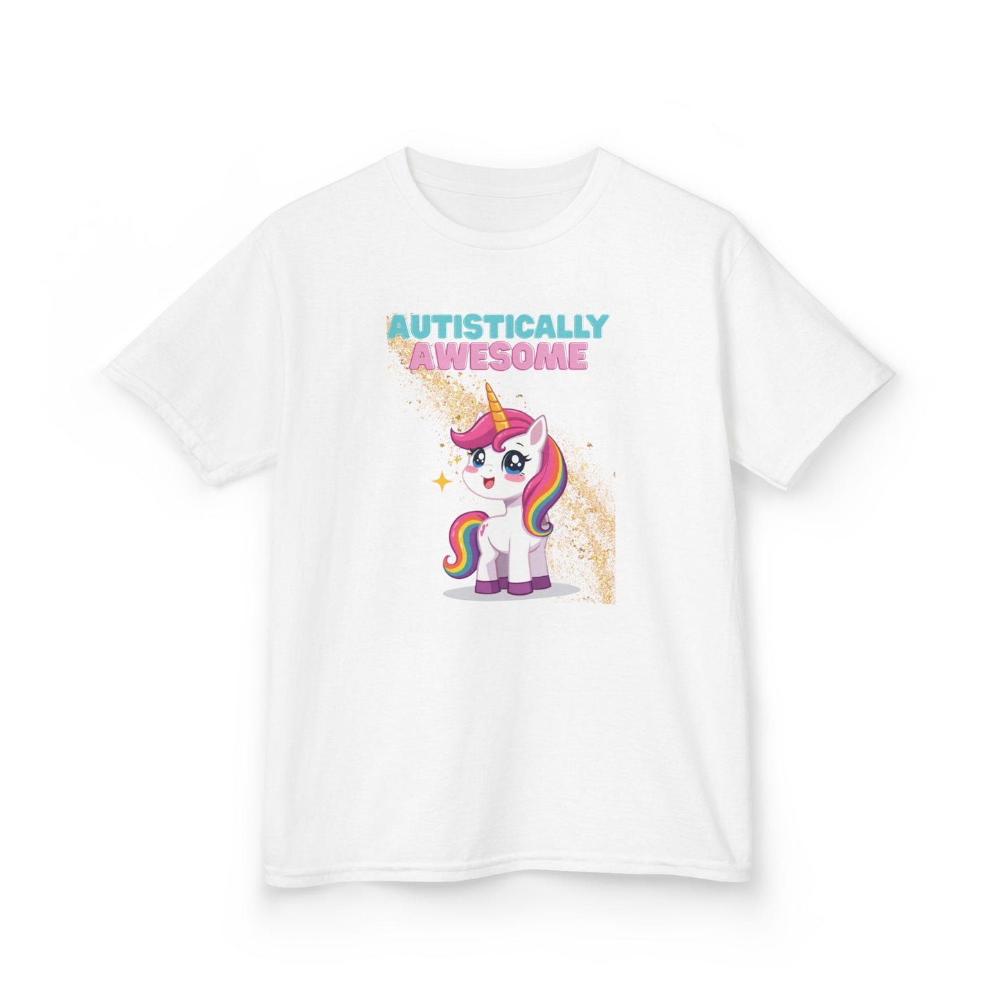 Kids T-Shirt Autistically Awesome with Rainbow Unicorn