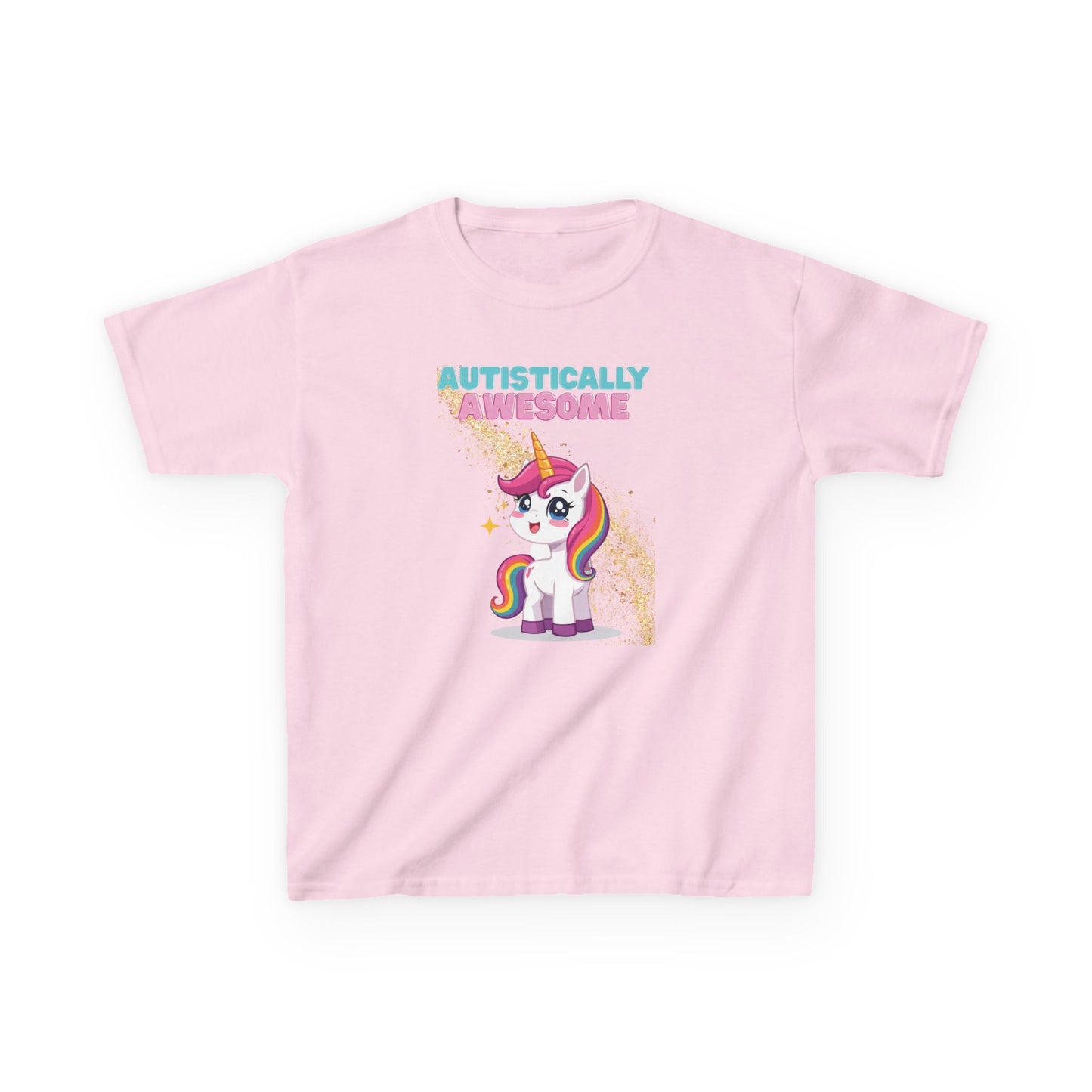 Kids T-Shirt Autistically Awesome with Rainbow Unicorn