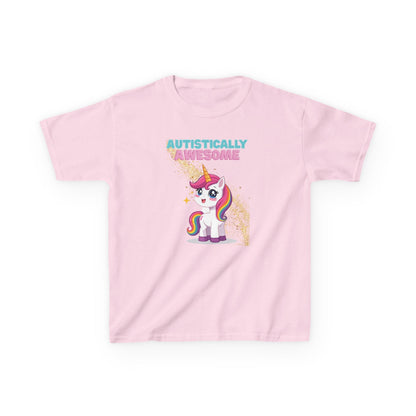 Kids T-Shirt Autistically Awesome with Rainbow Unicorn