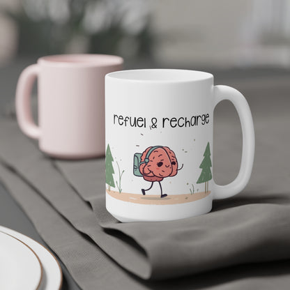 Refuel Your Brain Ceramic Mug