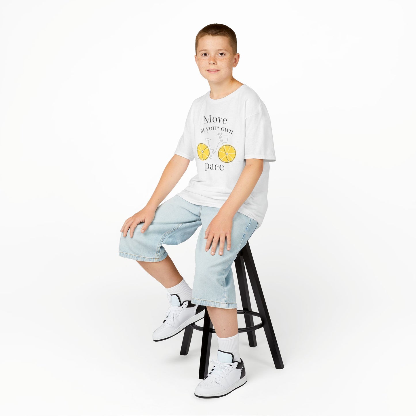 Move At Your Own Pace Lemon Bike Kids Vibey Tee