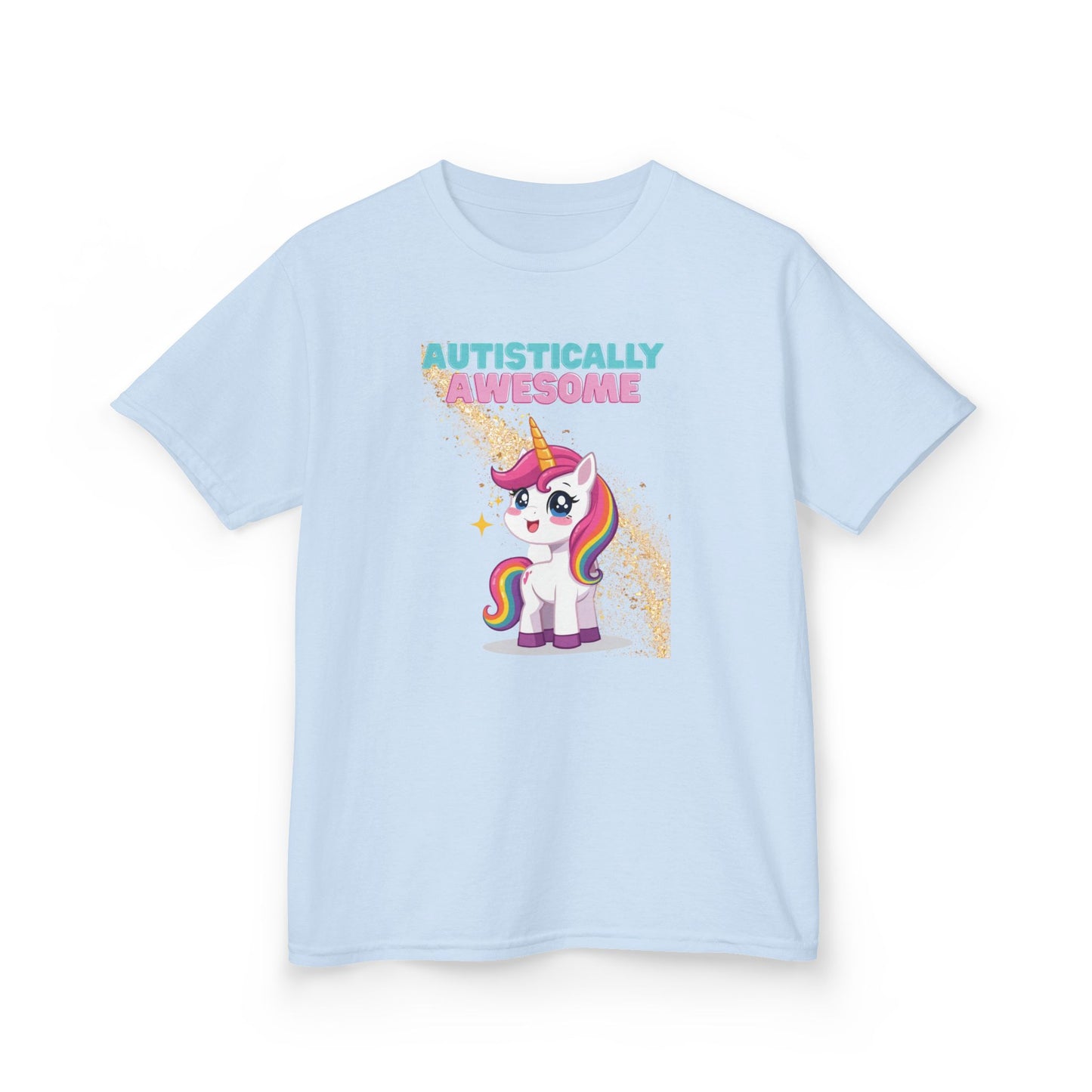 Kids T-Shirt Autistically Awesome with Rainbow Unicorn
