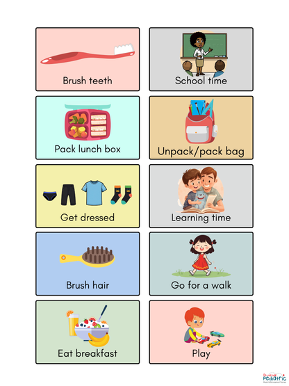 Daily Activities Visual Schedule - for Children