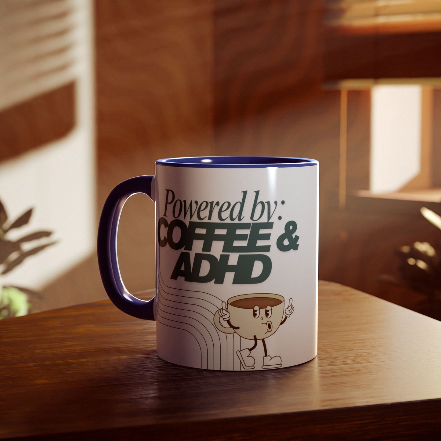 'Powered by Coffee & ADHD' Ceramic Mug