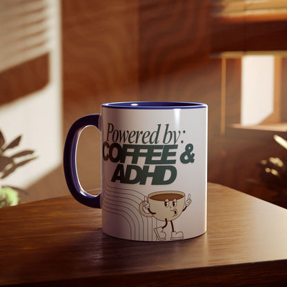 'Powered by Coffee & ADHD' Ceramic Mug
