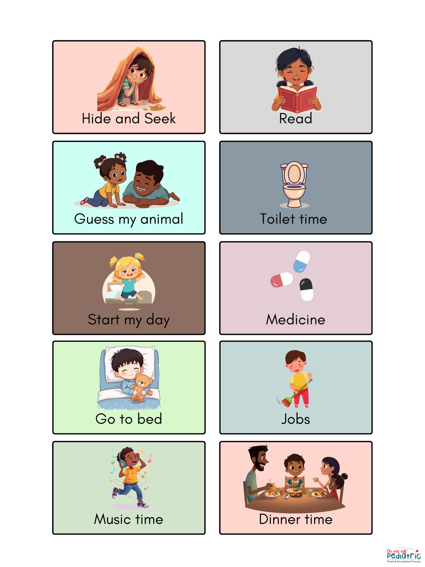 Daily Activities Visual Schedule - for Children