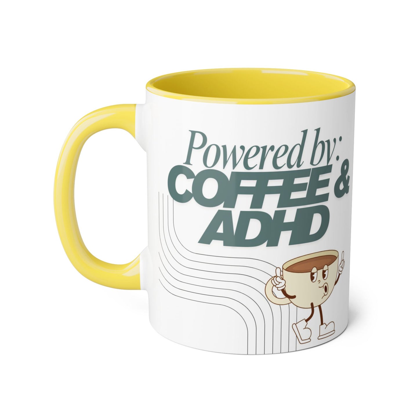 'Powered by Coffee & ADHD' Ceramic Mug