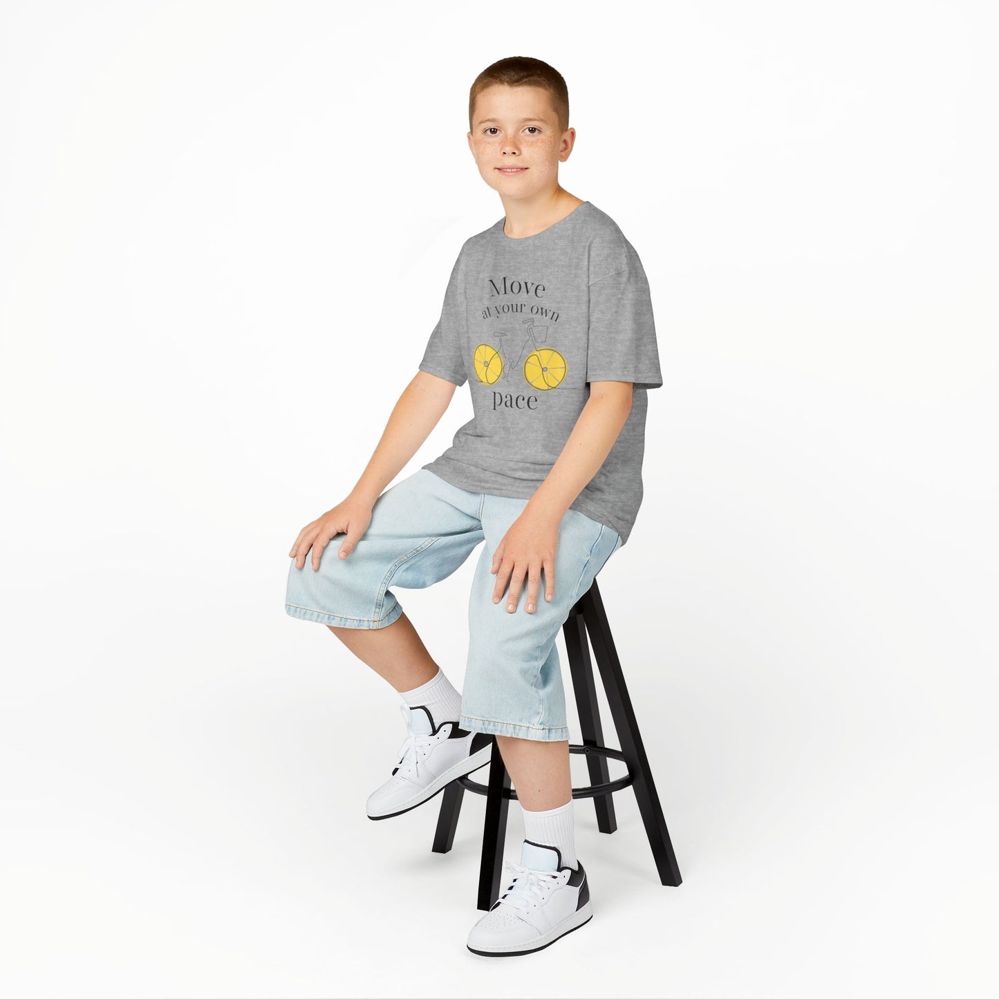 Move At Your Own Pace Lemon Bike Kids Vibey Tee