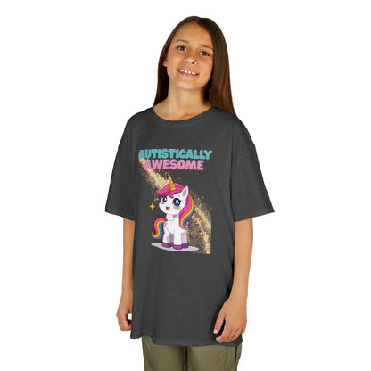 Kids T-Shirt Autistically Awesome with Rainbow Unicorn