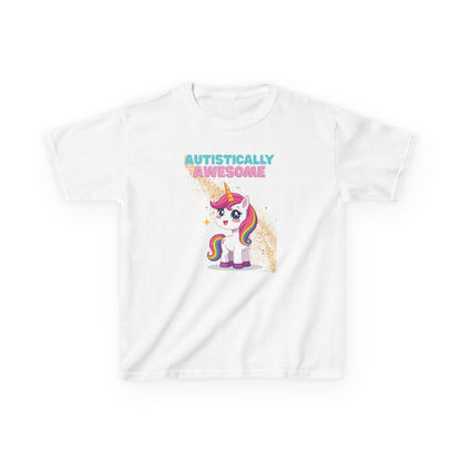 Kids T-Shirt Autistically Awesome with Rainbow Unicorn