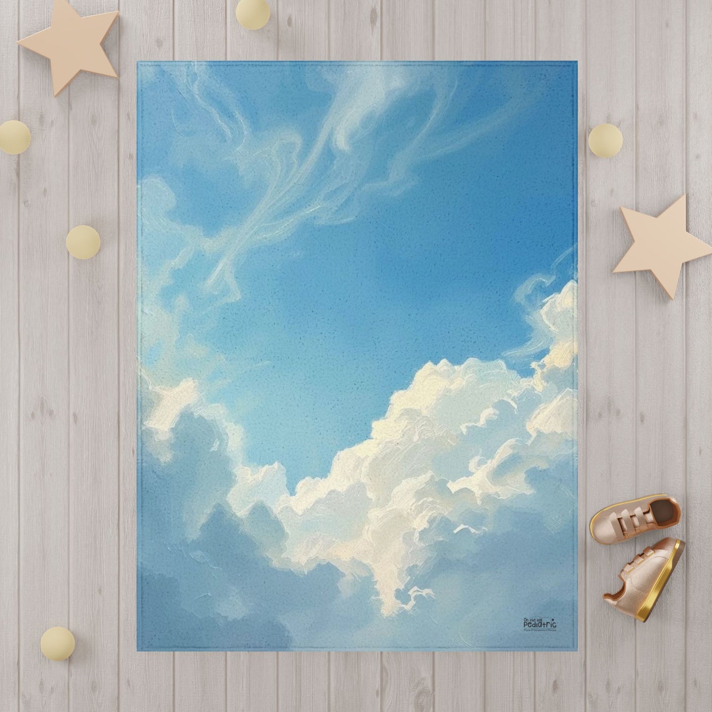 Soft Blue Cloud Nursery Throw for Babies & Toddlers