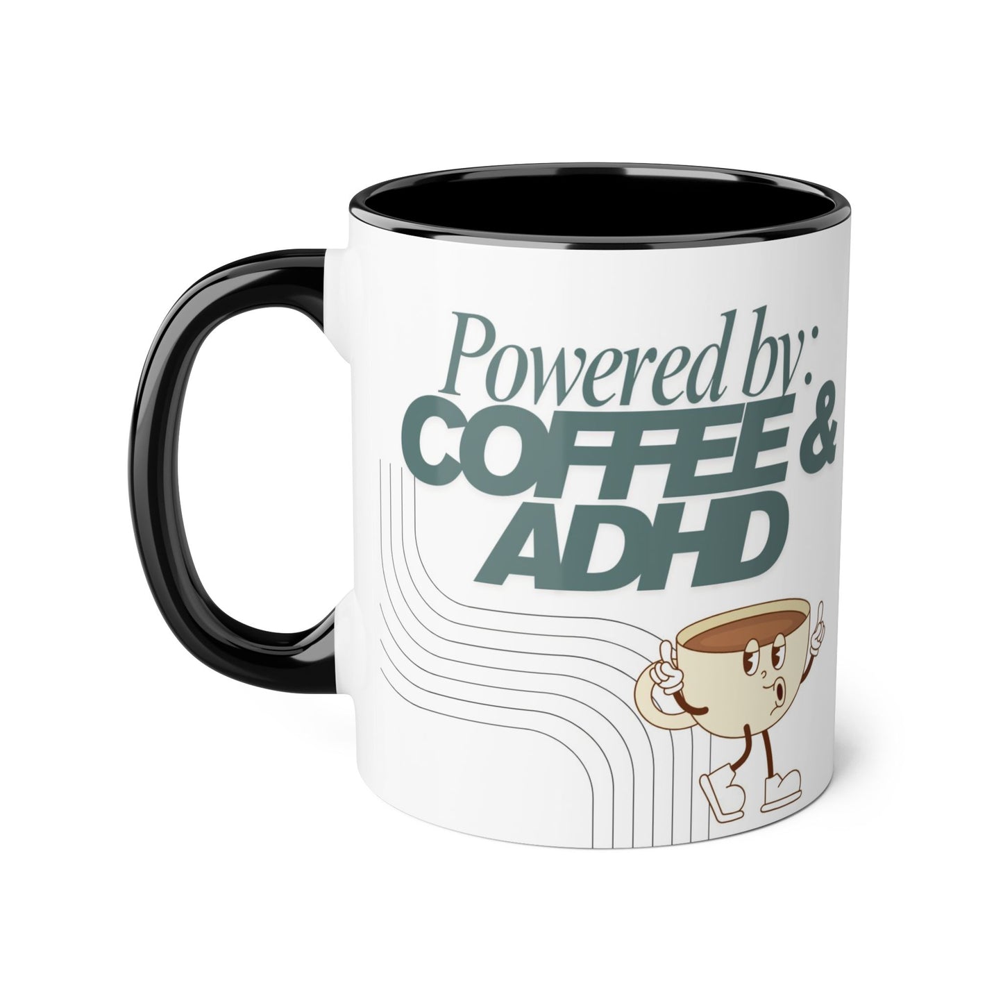 'Powered by Coffee & ADHD' Ceramic Mug